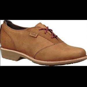Teva Womens De La Vina Dos Bison Tan Leather Oxford Shoes Size US 11